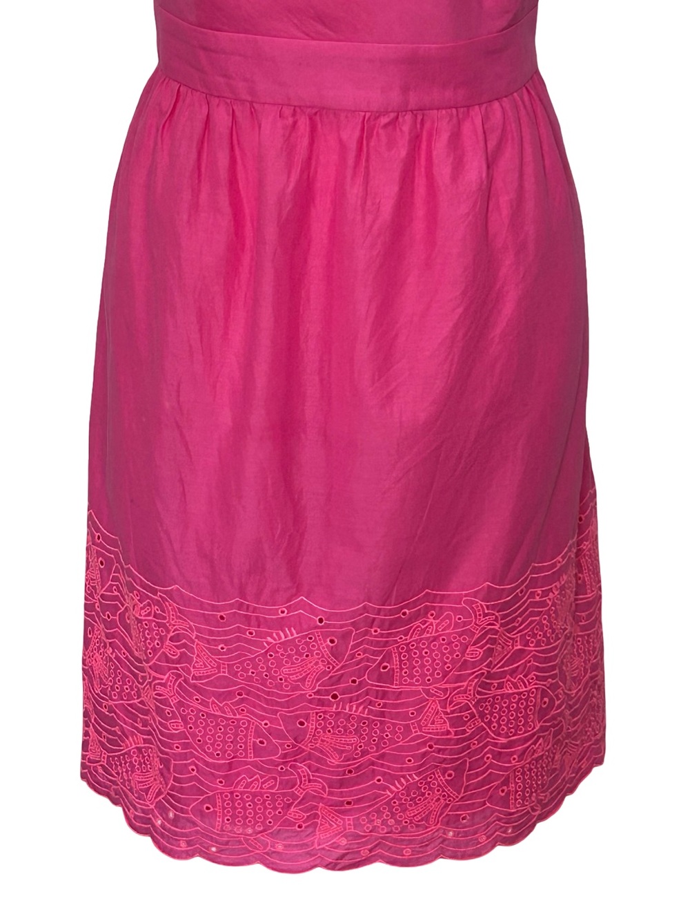 Vineyard Vines Pink Strapless Fish Embroidered Cotton Dress 10 L Summer Barbie - Picture 4 of 11